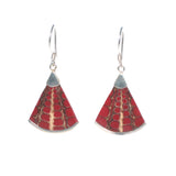 Fan Shaped Two-Tone Shell Dangle Earrings - Multiple Colors Available - Pieces of Bali