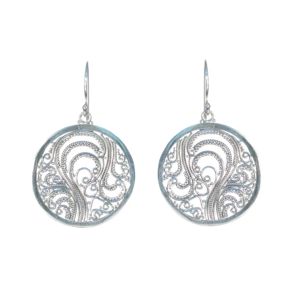 Filigree Circle Dangle Earrings - Pieces of Bali