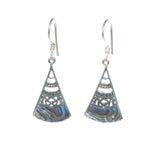 Fan Shaped Dangle Earring with Shell Detail - Multiple Colors Available - Pieces of Bali