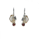 Silver and Gold Sail with Stone Dangle Earrings - Multiple Stones Available - Pieces of Bali