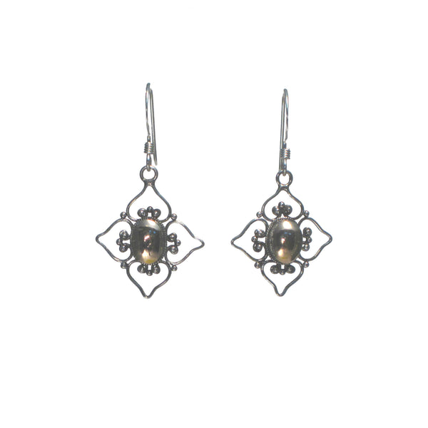 Filigree Flower with Rose Gold Dangle Earring - Pieces of Bali