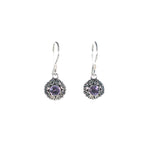 Swirl Flower with Stone Dangle Earrings - Multiple Stones Available - Pieces of Bali