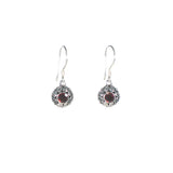 Swirl Flower with Stone Dangle Earrings - Multiple Stones Available - Pieces of Bali
