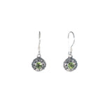 Swirl Flower with Stone Dangle Earrings - Multiple Stones Available - Pieces of Bali