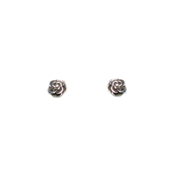 Small Silver Rose Studs - Pieces of Bali