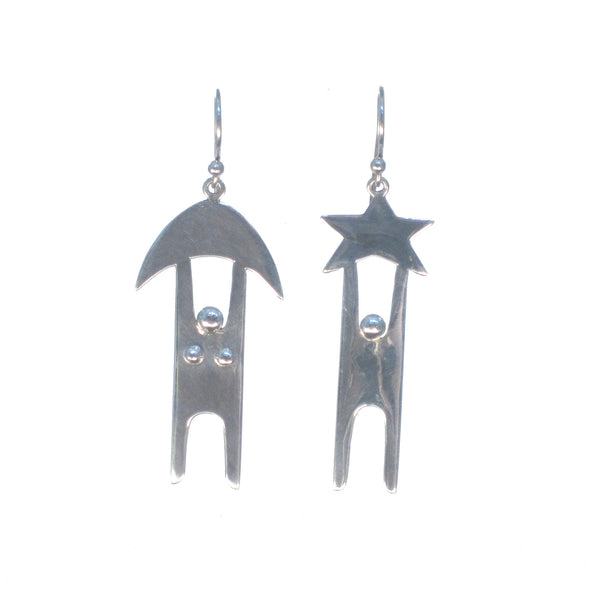 Man and Woman, Sun and Moon Dangle Earrings - Pieces of Bali