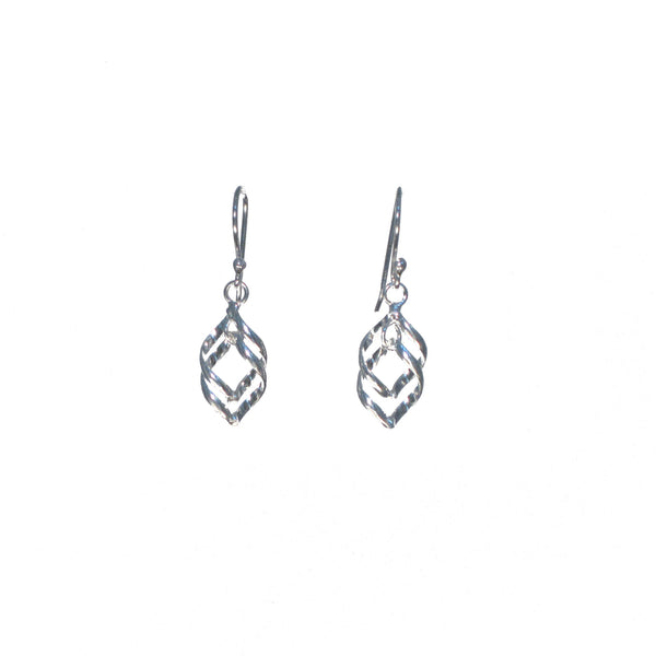 Silver Double Weave Dangle Earrings - Pieces of Bali
