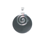 Round Shell with Silver Spiral Cap Pendant - Pieces of Bali